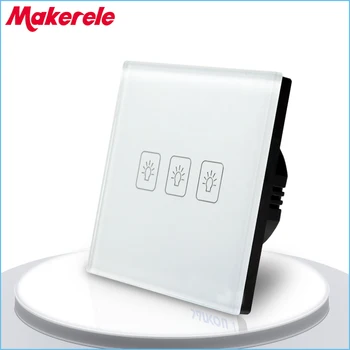 EU Standard Touch Switch White Crystal Glass Panel 3 Gang 1 Way Wall Switch Wall Socket For Lamp
EU Standard Touch Switch White Crystal Glass Panel 3 Gang 1 Way Wall Switch Wall Socket For Lamp