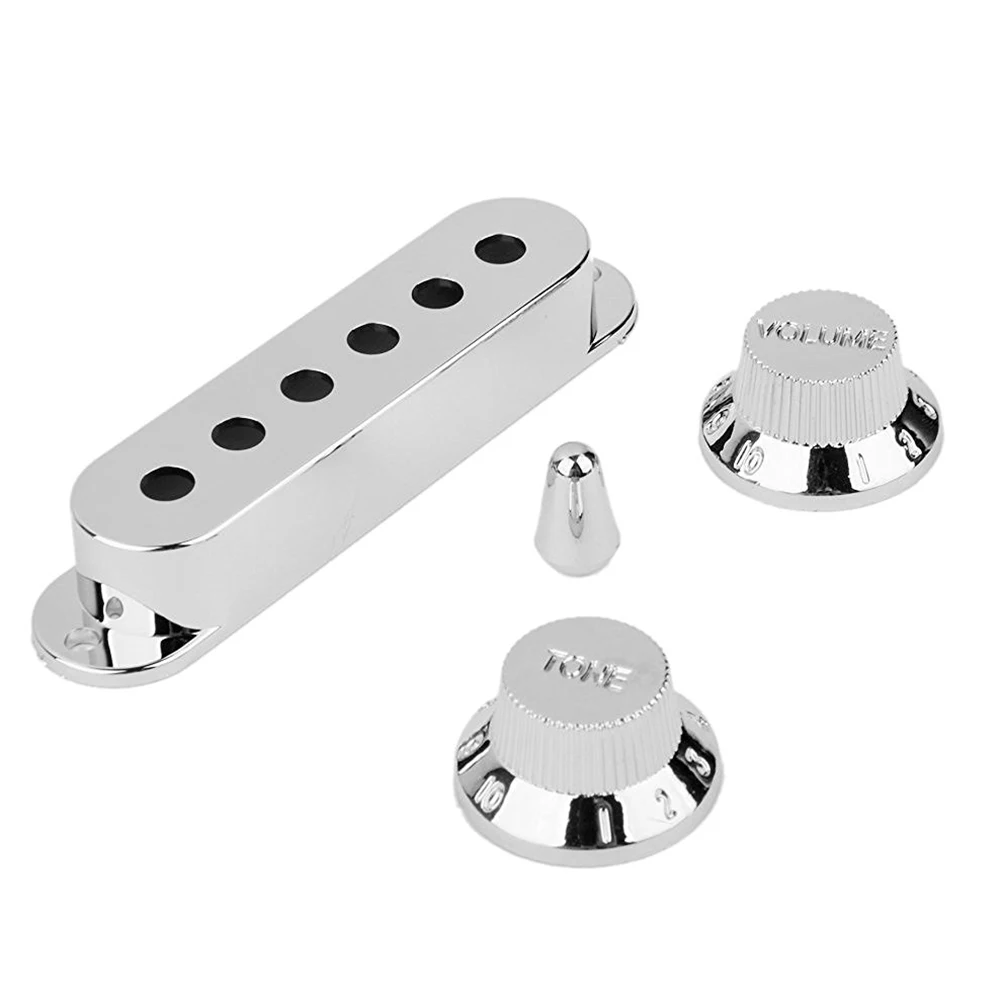 7Pcs Silver Guitar Pickup Cover and Knobs Switch Tip Set ABS Guitar Pickup Covers Guitar Accessories Parts (Chrome)
7Pcs Silver Guitar Pickup Cover and Knobs Switch Tip Set ABS Guitar Pickup Covers Guitar Accessories Parts (Chrome)