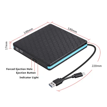 Jimier USB 3.0 Type-C Portable Slim DVD / CD Rom RW Rewriter / Writer / Reader to External CD DVD Drive Burner Player
Jimier USB 3.0 Type-C Portable Slim DVD / CD Rom RW Rewriter / Writer / Reader to External CD DVD Drive Burner Player