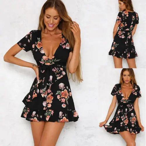 Meihuida 2019 Women Boho Short Mini Dress Ladies Party Evening Summer Beach Sundress Vestidos De Festa
Meihuida 2019 Women Boho Short Mini Dress Ladies Party Evening Summer Beach Sundress Vestidos De Festa