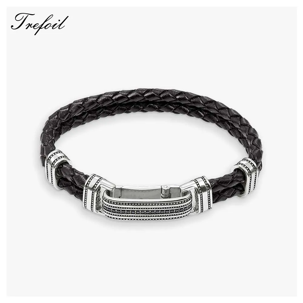Men's Bracelet Woven Leather Wrap Lane Pave with Spring Crap,2018 New Silver Fashion Jewelry Trendy Gift for Men Boy Women Girls
Men's Bracelet Woven Leather Wrap Lane Pave with Spring Crap,2018 New Silver Fashion Jewelry Trendy Gift for Men Boy Women Girls