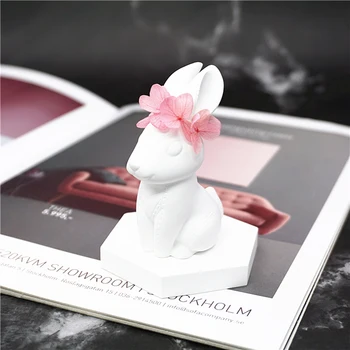 

3D Rabbit Gypsum Silicone Mold Suitable for Making Aromatherapy plaster Crafts Clay gift diy Concrete Coaster Base decoration