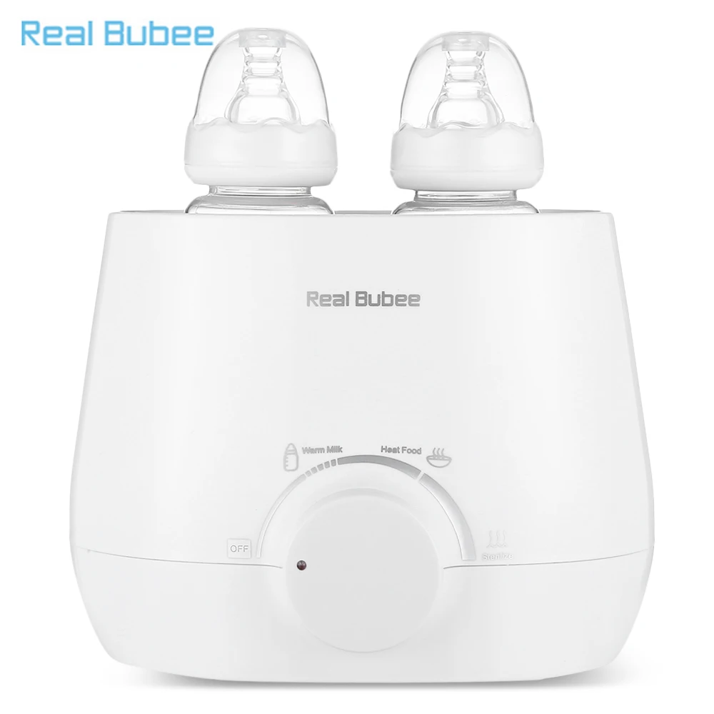 RealBubee Electric Milk Food US PLUG Warmer Baby Feeding Double Bottle Sterilizer Rice Porridge Warm Multifunction Device | Мать и