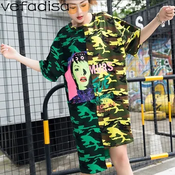 Vefadisa 2020 Irregular Camouflage T-Shirt Women Pattern Print T-Shirt Dress Short Sleeve T-Shirt Knee Length Dress ZLD537
Vefadisa 2020 Irregular Camouflage T-Shirt Women Pattern Print T-Shirt Dress Short Sleeve T-Shirt Knee Length Dress ZLD537