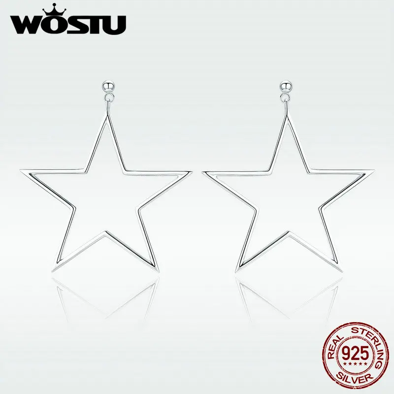 WOSTU High Quality 925 Sterling Silver Pentagram Stars Drop Earrings For Women Brand Big Earring Jewelry New Year Gift DXE463
WOSTU High Quality 925 Sterling Silver Pentagram Stars Drop Earrings For Women Brand Big Earring Jewelry New Year Gift DXE463
