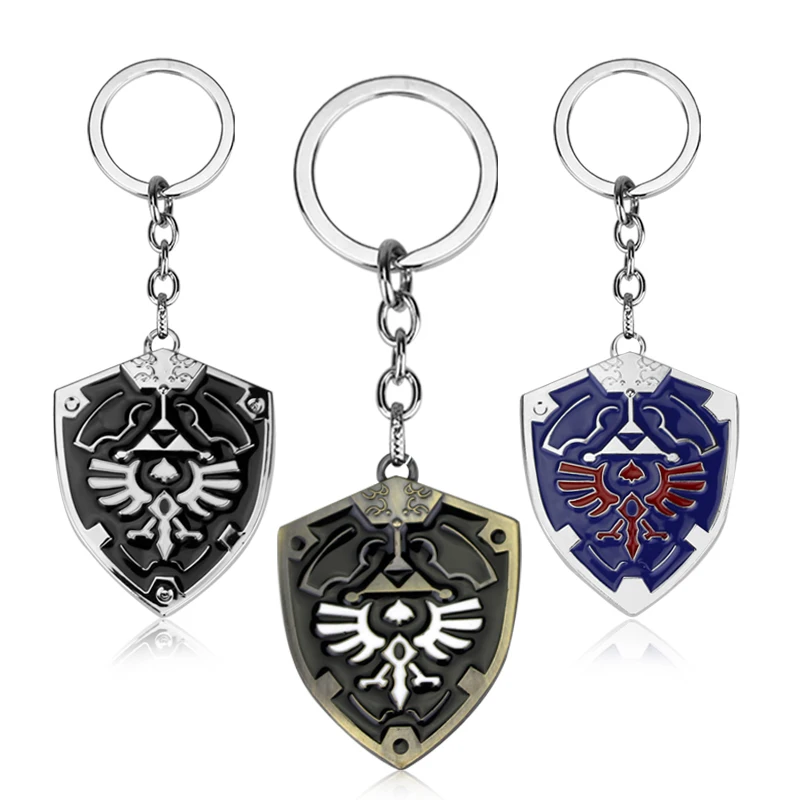 Game The Legend Of Zelda Key Chains Holder Ocarina Time Enamel Metal Shield Keychain Triforce Keyrings Jewelry Gift For Fans | Украшения и