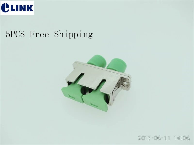 

SC-FC duplex hybrid adapter ftth optical fibre connector green blue APC UPC SM MM fiber coupler wholesale price Elink 5pcs