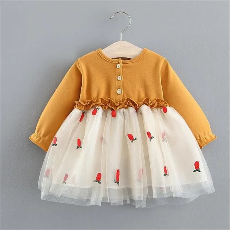 1-4 Years Baby Girls Clothes 2019 Summer Pineapple Lace Girls Dress Red Yellow Mesh Long Sleeve Princess Dress For Girls Childre 
1-4 Years Baby Girls Clothes 2019 Summer Pineapple Lace Girls Dress Red Yellow Mesh Long Sleeve Princess Dress For Girls Childre