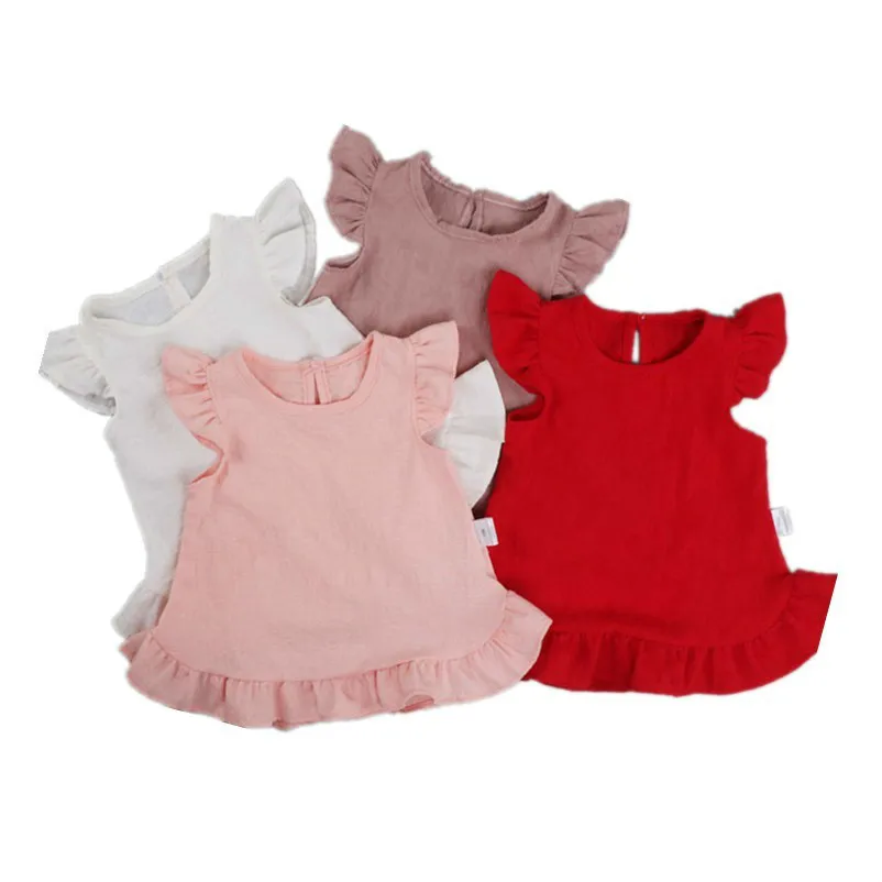 Ruffle Sleeve Lace Flowers Summer Kids Girl Blouses Tops Slub Cotton Baby Shirts for Children Clothing Girls Shirts Dress
Ruffle Sleeve Lace Flowers Summer Kids Girl Blouses Tops Slub Cotton Baby Shirts for Children Clothing Girls Shirts Dress