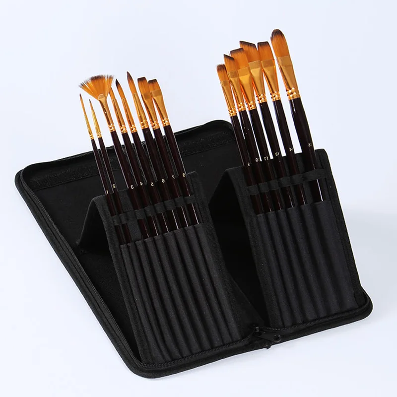 15Pcs Nylon Watercolor Paint Brushes With Bag Multicolor Paint Brush Set For Gouache Acrylic Painting School Office Art Supplies
15Pcs Nylon Watercolor Paint Brushes With Bag Multicolor Paint Brush Set For Gouache Acrylic Painting School Office Art Supplies