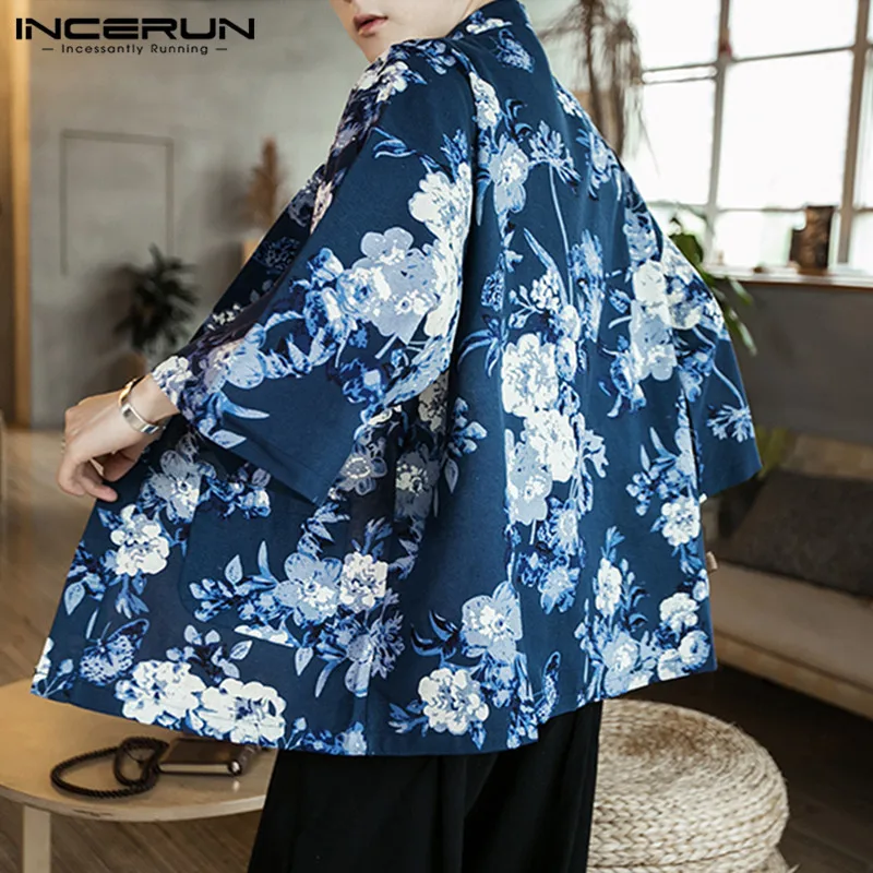 Chinese Style Men Outerwear 3/4 Sleeve Cotton Floral Print Men Trench Coat Vintage Streetwear Kimono Men Cardigan INCERUN S-5XL
Chinese Style Men Outerwear 3/4 Sleeve Cotton Floral Print Men Trench Coat Vintage Streetwear Kimono Men Cardigan INCERUN S-5XL