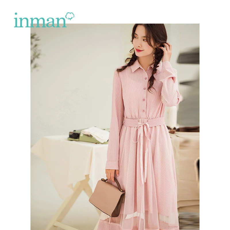 INMAN 2019 Spring New Arrival Turn down Retro Striped Defined Lapel waist Slim Loose Literary Gentlewomen Women A-line Max Dress
INMAN 2019 Spring New Arrival Turn down Retro Striped Defined Lapel waist Slim Loose Literary Gentlewomen Women A-line Max Dress