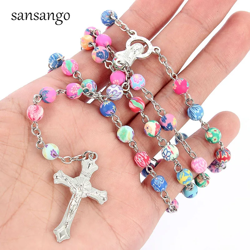 Dropshipping 8mm Polymer Clay Bead Rosary Cross Pendant Necklace Virgin Mary Centrepieces Christian Catholic Religious Jewelry
Dropshipping 8mm Polymer Clay Bead Rosary Cross Pendant Necklace Virgin Mary Centrepieces Christian Catholic Religious Jewelry