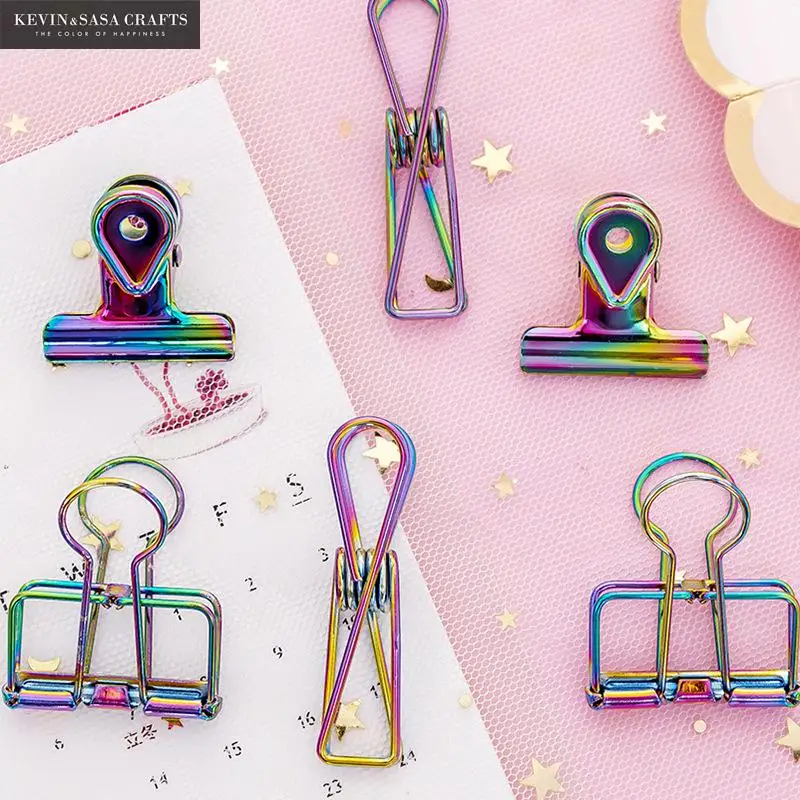 New Iridescent Laser Paper Clips Quality Photo Holder Office Accessories Cute Gift Accessoires Binder Clips School Suppliers
New Iridescent Laser Paper Clips Quality Photo Holder Office Accessories Cute Gift Accessoires Binder Clips School Suppliers