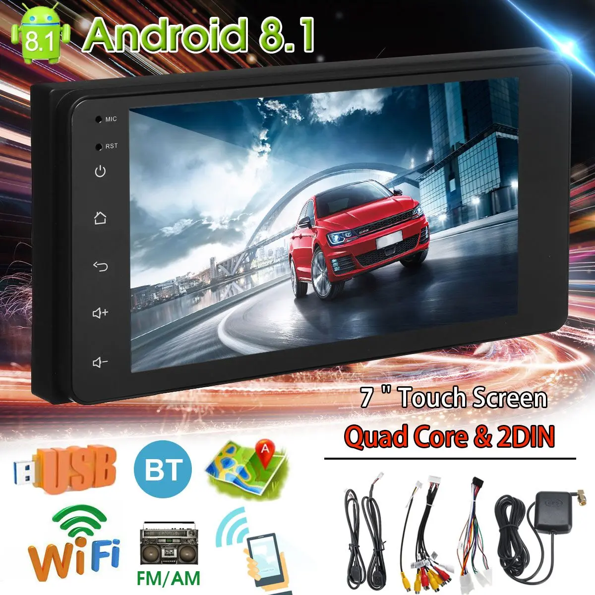 Car Multimedia Player 1G+16G Android 8.1 7" 2Din Car Radio Touchscreen GPS WiFi bluetooth 4.0 Multimedia Player For TOYOTA
Car Multimedia Player 1G+16G Android 8.1 7" 2Din Car Radio Touchscreen GPS WiFi bluetooth 4.0 Multimedia Player For TOYOTA