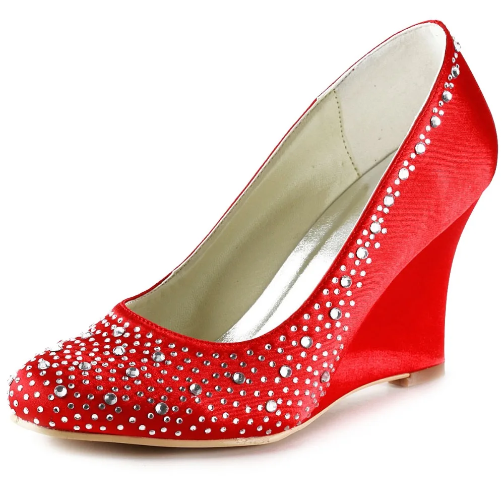 EP2003 Ivory White red Women Bride Wedding wedges Comfort Bridesmaids high Heels Evening Prom Rhinestones Satin Bridal pumps
EP2003 Ivory White red Women Bride Wedding wedges Comfort Bridesmaids high Heels Evening Prom Rhinestones Satin Bridal pumps