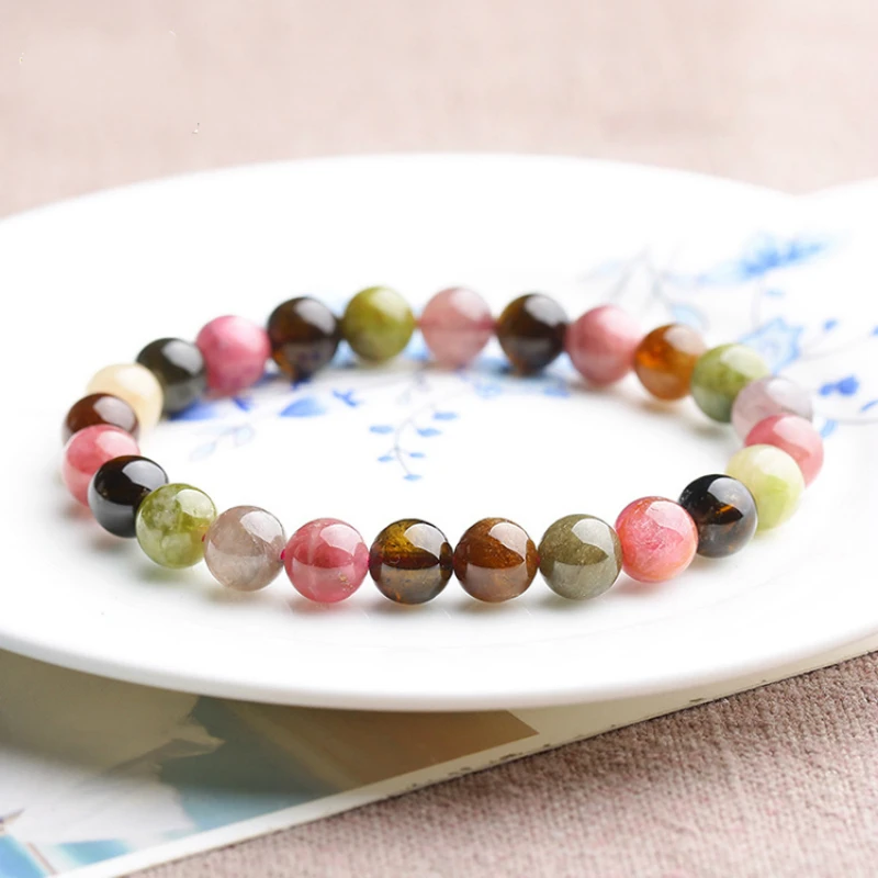 Natural Candy Color Tourmaline Beads Bracelet Natural Crystal Ornaments DIY Hand String Bijoux Femme Luxury Brand Bijou
Natural Candy Color Tourmaline Beads Bracelet Natural Crystal Ornaments DIY Hand String Bijoux Femme Luxury Brand Bijou