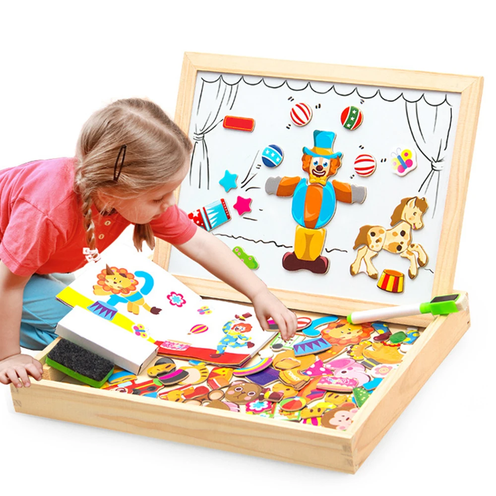 100PCS 13 Style Magnetic Puzzle Figure/Animals/Vehicle/Circus Troupe Wood Painting Drawing Board Learning Toy Baby Gift Sticker
100PCS 13 Style Magnetic Puzzle Figure/Animals/Vehicle/Circus Troupe Wood Painting Drawing Board Learning Toy Baby Gift Sticker
