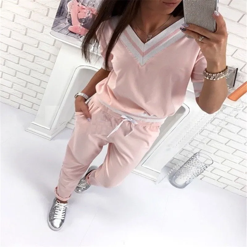 Stylish 2Pcs Women Ladies V Neck Striped Tops High Waist Pants Trousers Tracksuit Hoodies Sweatshirt Sets Outwear Casual Suit
Stylish 2Pcs Women Ladies V Neck Striped Tops High Waist Pants Trousers Tracksuit Hoodies Sweatshirt Sets Outwear Casual Suit