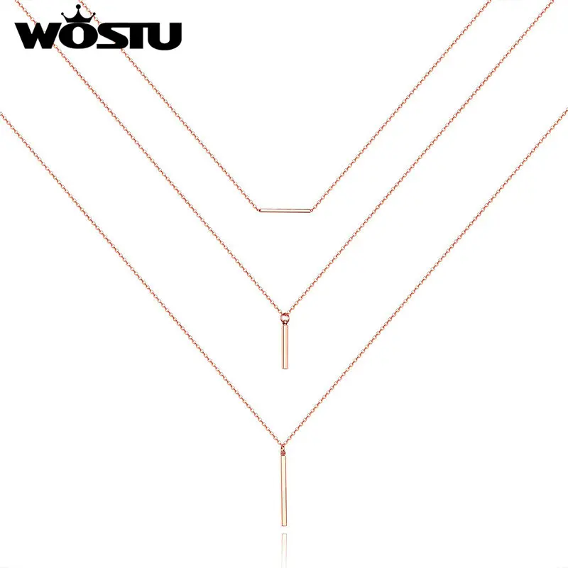 WOSTU 2019 Fashion Multilayer Party Bar Pendant Necklace Rose Gold Minimalist Simple Choker Necklace For Women Jewelry DBN002
WOSTU 2019 Fashion Multilayer Party Bar Pendant Necklace Rose Gold Minimalist Simple Choker Necklace For Women Jewelry DBN002