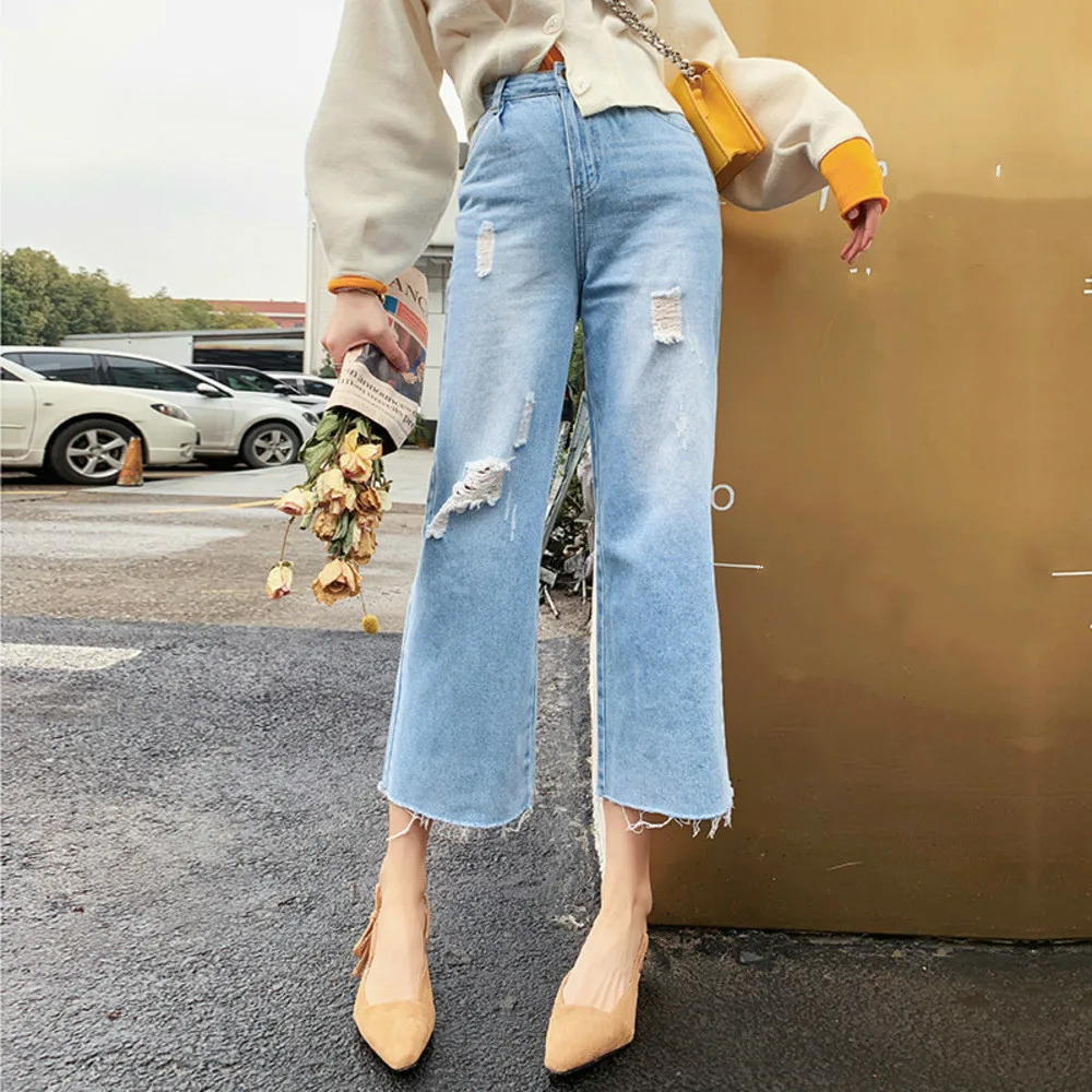 High Waist Jeans Woman Summer Casual Hole Ripped Jeans For Women Vintage Washed Denim Pants Straight Jeans Feminino
High Waist Jeans Woman Summer Casual Hole Ripped Jeans For Women Vintage Washed Denim Pants Straight Jeans Feminino
