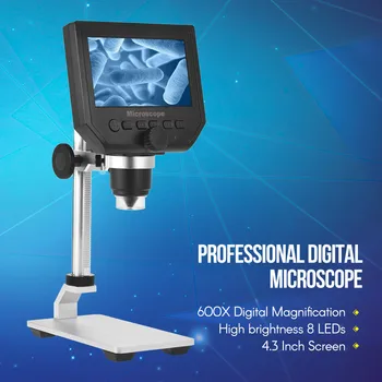 Digital Wireless Microscope with 4.3 Inch LCD Screen 600X Digital Magnification HD 3.6MP 8 LED Adjustable Metal Stand
Digital Wireless Microscope with 4.3 Inch LCD Screen 600X Digital Magnification HD 3.6MP 8 LED Adjustable Metal Stand