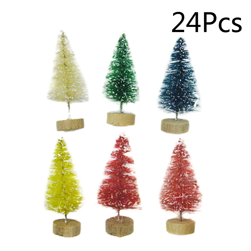 24pcs Snow Covered Small Miniature Christmas Tree With Wood Base Shop Window Desktop Tabletop Ornaments Decorations For Office
24pcs Snow Covered Small Miniature Christmas Tree With Wood Base Shop Window Desktop Tabletop Ornaments Decorations For Office