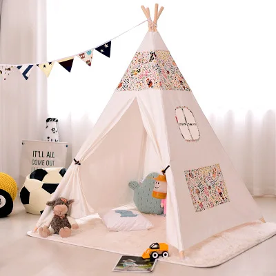 Large Unbleached Canvas Original Teepee Kids Teepee with Grey Pom Poms Indian Play Tent House Children Tipi Tee Pee Tent 
Large Unbleached Canvas Original Teepee Kids Teepee with Grey Pom Poms Indian Play Tent House Children Tipi Tee Pee Tent
