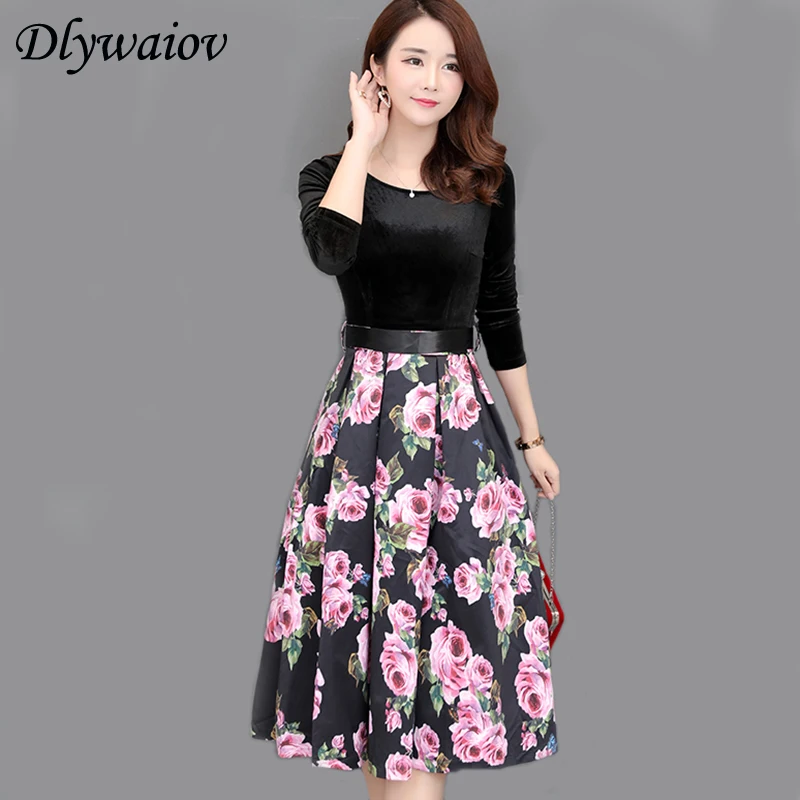 Long Sleeve Dress Female Fashion Temperament Printing Gold Velvet High Waist Lace A-line Slim Large Size Sexy Knee-Length Women
Long Sleeve Dress Female Fashion Temperament Printing Gold Velvet High Waist Lace A-line Slim Large Size Sexy Knee-Length Women