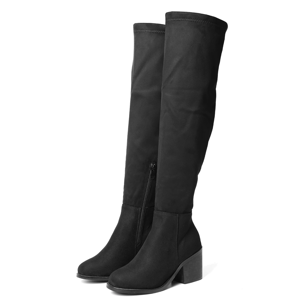 NIS Women Thigh High Boots, Black Flock Soft Short Plush Winter Warm Boots, Ladies Sexy Over The Knee 7cm High Heels Zip Shoes
NIS Women Thigh High Boots, Black Flock Soft Short Plush Winter Warm Boots, Ladies Sexy Over The Knee 7cm High Heels Zip Shoes
