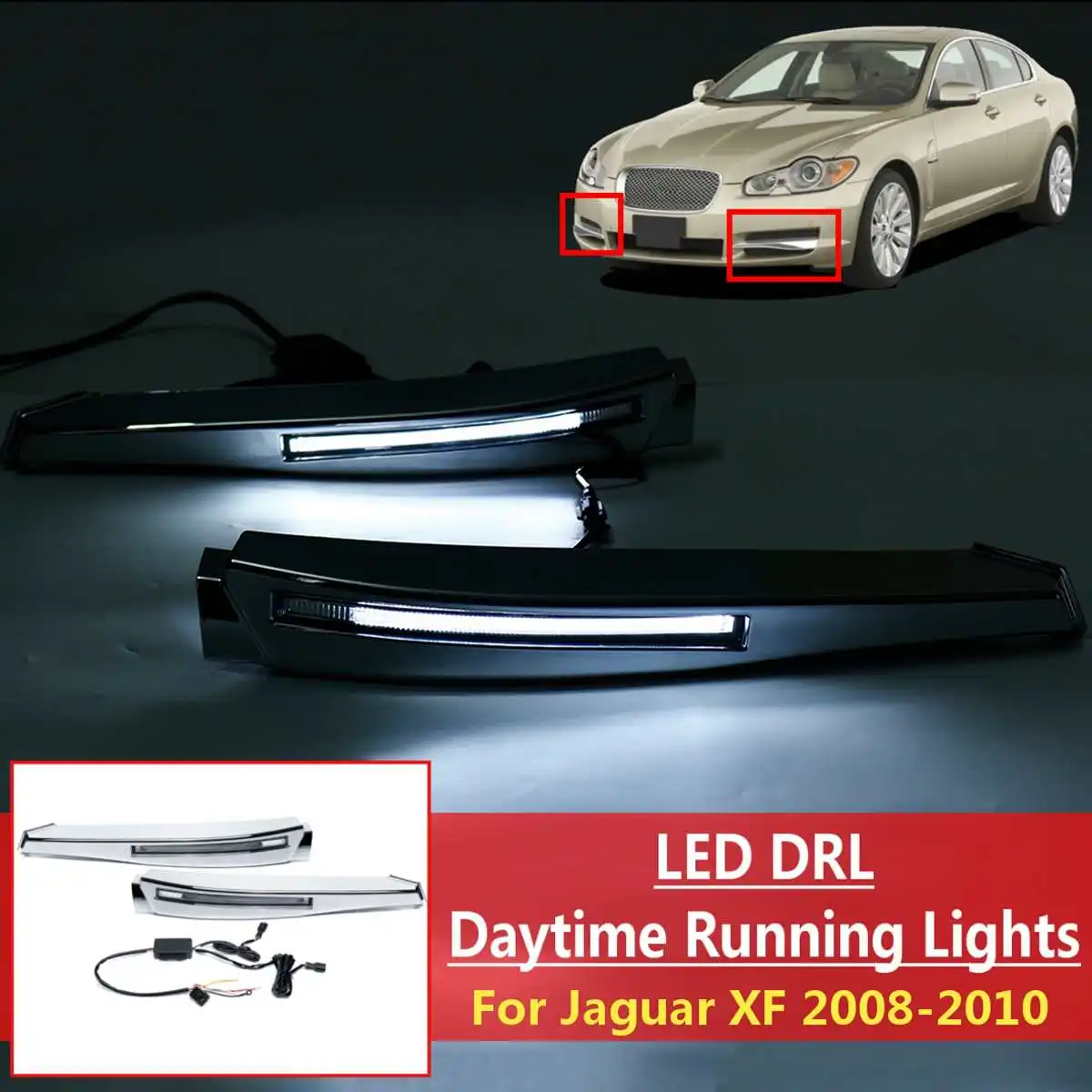 1 Pair Car 12V White Led Daytime Running Lights DIY Fog Lights Drl Lamp With Harness For Jaguar XF 2008 2009 2010 Styling
1 Pair Car 12V White Led Daytime Running Lights DIY Fog Lights Drl Lamp With Harness For Jaguar XF 2008 2009 2010 Styling