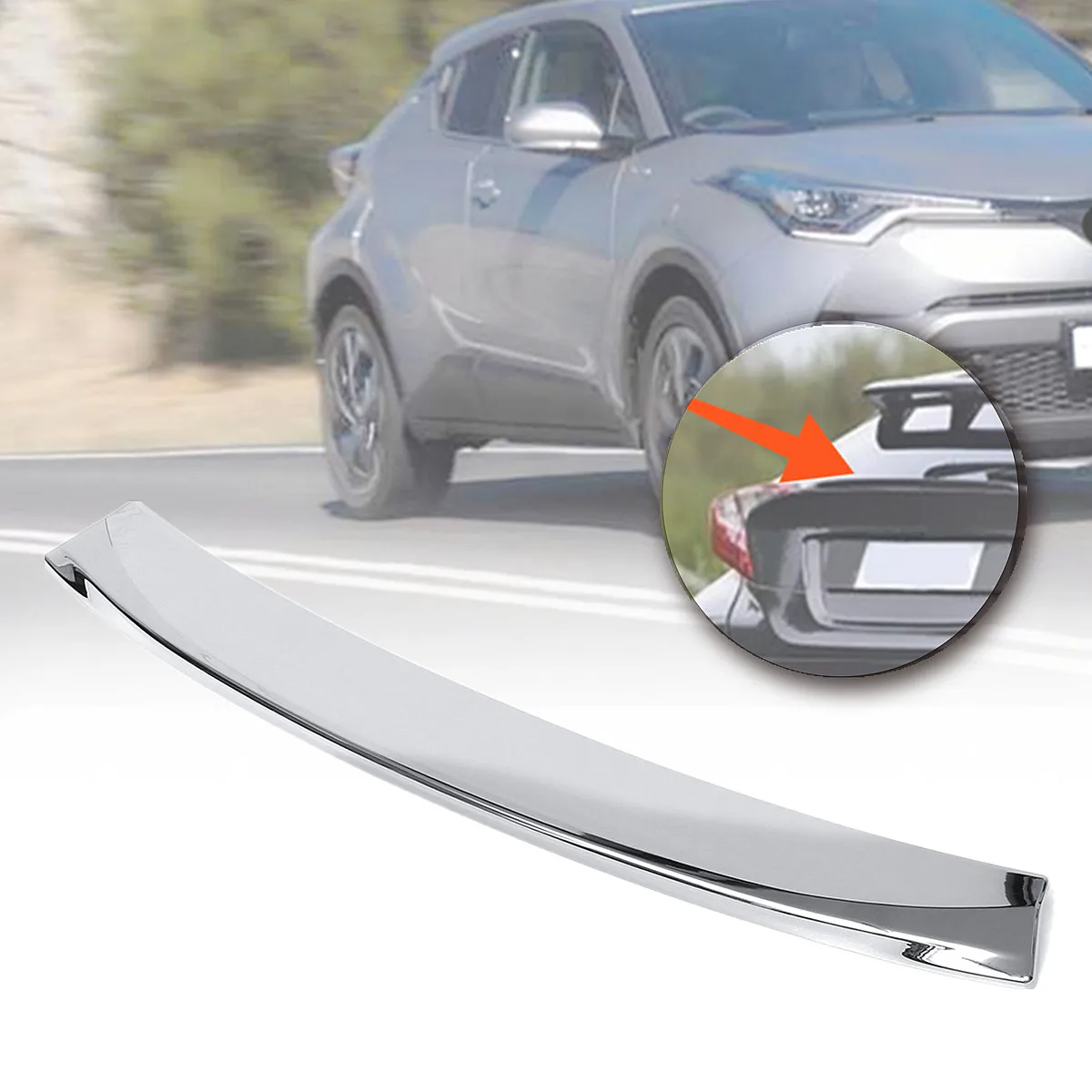 ABS Chromed Rear Door Wing Spoiler Cover Decor Trim For Toyota C-HR CHR 17-18 Waterproof No Fade/Rust 77x9.5cm Easy Install 
ABS Chromed Rear Door Wing Spoiler Cover Decor Trim For Toyota C-HR CHR 17-18 Waterproof No Fade/Rust 77x9.5cm Easy Install