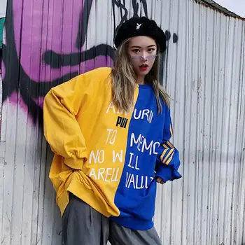 2018 Fashion Oversized Sweatshirt Women Loose Splicing Color Pullover Autumn Spring Street Sweatshirt Women Letters Print Tops
2018 Fashion Oversized Sweatshirt Women Loose Splicing Color Pullover Autumn Spring Street Sweatshirt Women Letters Print Tops