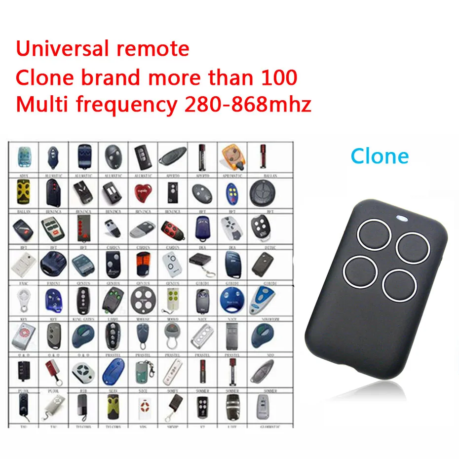 Auto Scan Multi Frequency 280-868MHz Garage Door Remote Cotroller Universal Transmitter for CAME DOORHAN NICE remote Universal
Auto Scan Multi Frequency 280-868MHz Garage Door Remote Cotroller Universal Transmitter for CAME DOORHAN NICE remote Universal