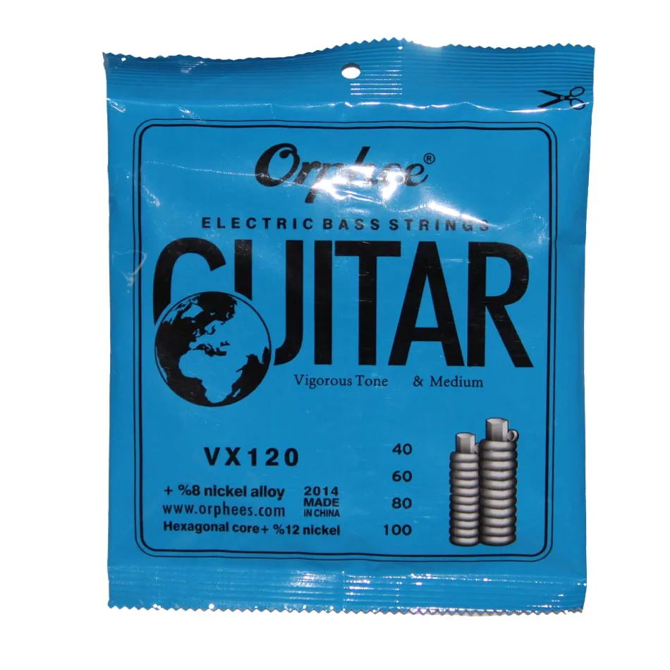Electric Bass Strings Orphee VX120 (.040-.100) Nickel Alloy Vigorous Tone Bass Strings Set 4pcs/set
Electric Bass Strings Orphee VX120 (.040-.100) Nickel Alloy Vigorous Tone Bass Strings Set 4pcs/set