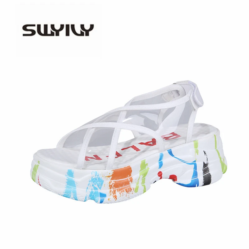 SWYIVY Jelly Shoes Sandals Woman PVC Ladies Casual Shoe Platform Sandals Summer Shoes White 2019 Transperant Sandal For Woman
SWYIVY Jelly Shoes Sandals Woman PVC Ladies Casual Shoe Platform Sandals Summer Shoes White 2019 Transperant Sandal For Woman