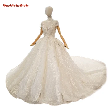 Real Picture Original Full Long Sleeves Skirt Big Puffy High Neck Beanding Tassel Lace Flowers Wedding Dress 2018 Custom Made
Real Picture Original Full Long Sleeves Skirt Big Puffy High Neck Beanding Tassel Lace Flowers Wedding Dress 2018 Custom Made