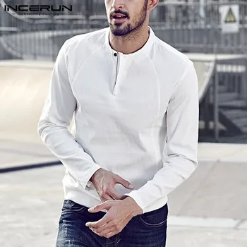 2020 British Tee Shirts Long Sleeve Mens Shirts Slim Fit V Neck Splicing Personality Tee Tops Autumn Camisas Masculina Clothing
2020 British Tee Shirts Long Sleeve Mens Shirts Slim Fit V Neck Splicing Personality Tee Tops Autumn Camisas Masculina Clothing