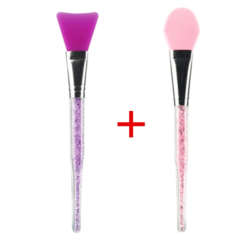 

2PCS New Silicone Mask Brushes Set Shinning Handle Makeup Brushes Facial Mud Mask Applicator Beauty Makeup Face Care Tools