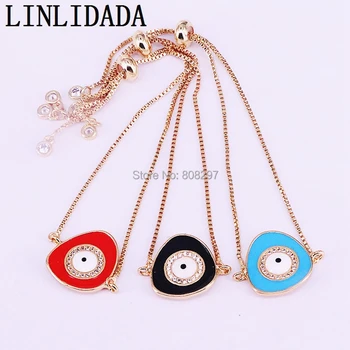 10Pcs Fashion New Micro Pave CZ &Enamel Eye Handmade Charm Bracelet For Women Adjustable Jewelry Gift
10Pcs Fashion New Micro Pave CZ &Enamel Eye Handmade Charm Bracelet For Women Adjustable Jewelry Gift