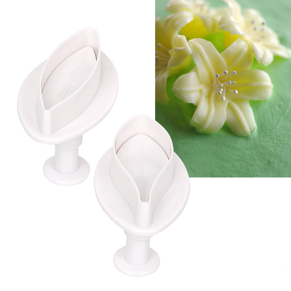 Lily Petals Mold Baking Tool DIY Cake Decorating Tools Fondant Cake Mold 2pcs/set Cookie Mould Plastic Plunger Cutter
Lily Petals Mold Baking Tool DIY Cake Decorating Tools Fondant Cake Mold 2pcs/set Cookie Mould Plastic Plunger Cutter