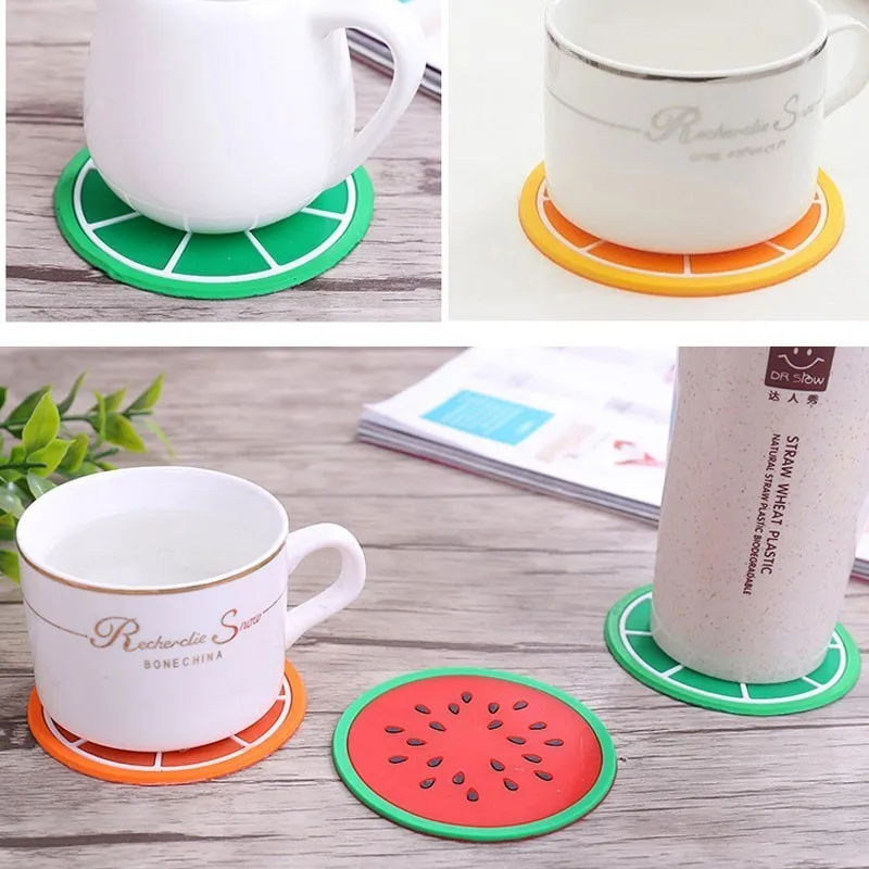 Fruit Shape Design Coaster Watermelon Lemon Silicone Cup Pad Non-slip Insulation Table Decoration Accessories
Fruit Shape Design Coaster Watermelon Lemon Silicone Cup Pad Non-slip Insulation Table Decoration Accessories