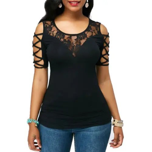 2019 Women Ladies Plus Size Summer T-Shirt Lace Short Sleeve T-Shirt Sexy Senhoras Manga Casual Shirt Tops T-Shirt Outwear
2019 Women Ladies Plus Size Summer T-Shirt Lace Short Sleeve T-Shirt Sexy Senhoras Manga Casual Shirt Tops T-Shirt Outwear