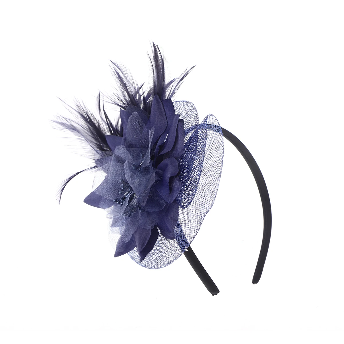 Feathers Big Flower Headband Party Headwear Cocktail Hat Feast Headdress for Lady (Navy Blue)
Feathers Big Flower Headband Party Headwear Cocktail Hat Feast Headdress for Lady (Navy Blue)