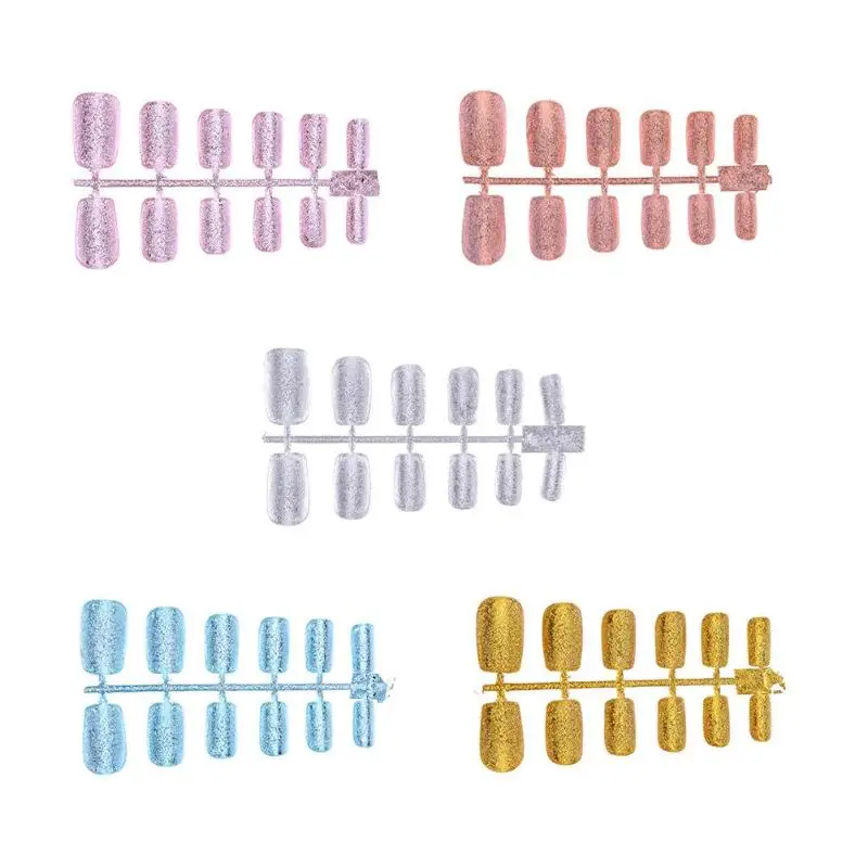 Elegant 12pcs Glitter pattern Traceless Fake Nail Stickers 5 Colors Finished False Nails Whole Nail Patch Art Tool
Elegant 12pcs Glitter pattern Traceless Fake Nail Stickers 5 Colors Finished False Nails Whole Nail Patch Art Tool