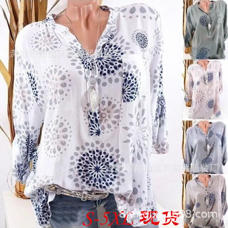 Large size Ladies Blouse2019C spring and autumn new V-neck long-sleeved button shirt casual wild loose Women's shirt S-5XL
Large size Ladies Blouse2019C spring and autumn new V-neck long-sleeved button shirt casual wild loose Women's shirt S-5XL