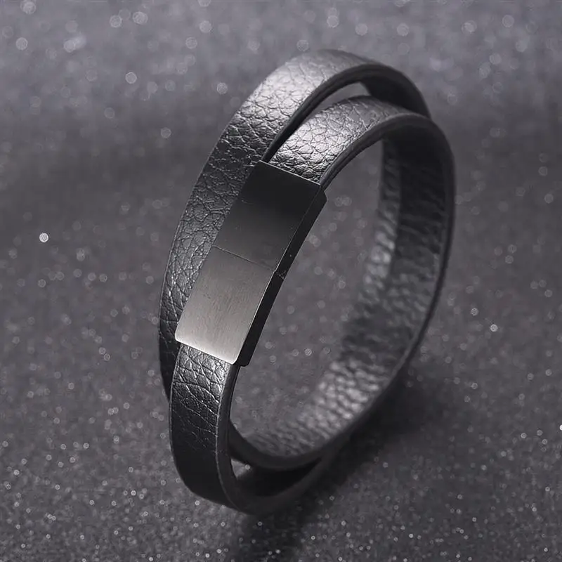 Black Bracelet Genuine Leather Bracelets For Women Men Jewelry Stainless Steel Claps Magnetic Buckle Bangle
Black Bracelet Genuine Leather Bracelets For Women Men Jewelry Stainless Steel Claps Magnetic Buckle Bangle