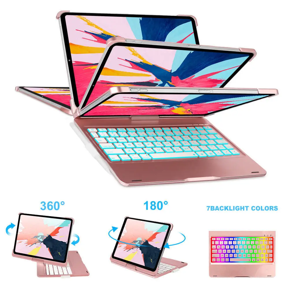 Smart Wireless Bluetooth Tablet Keyboard Case NEW Ultra-thin for iPad Pro 11 inch 7 Colors 360 Rotation Keyboard Cover Backlit
Smart Wireless Bluetooth Tablet Keyboard Case NEW Ultra-thin for iPad Pro 11 inch 7 Colors 360 Rotation Keyboard Cover Backlit