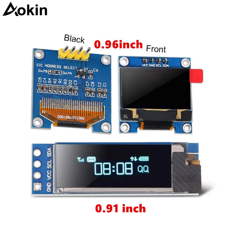0.91 inch OLED module White Blue color 128X64 OLED LCD LED Display Module For Arduino 0.96 I2C IIC Serial with Case
0.91 inch OLED module White Blue color 128X64 OLED LCD LED Display Module For Arduino 0.96 I2C IIC Serial with Case