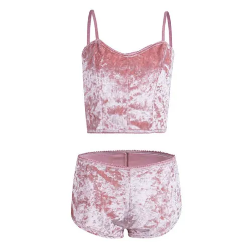 Women Ladies Fashion Suits Sexy Pajama Sets Velvet Two-piece Lingerie Sleepwear Lace Nightwear Pajamas Chemise
Women Ladies Fashion Suits Sexy Pajama Sets Velvet Two-piece Lingerie Sleepwear Lace Nightwear Pajamas Chemise